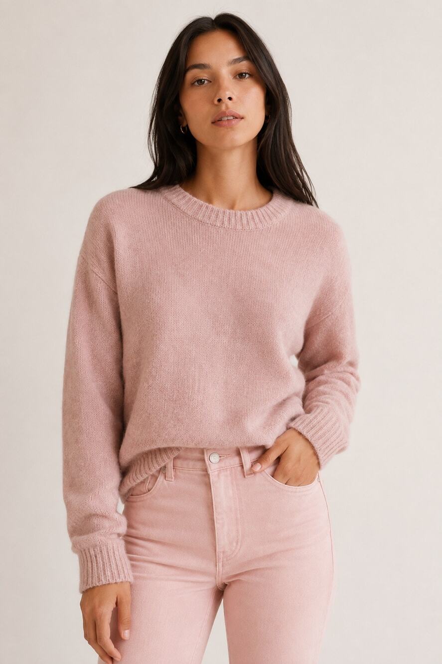 AYR The Kickback Crew Sweater Pink – Size XS